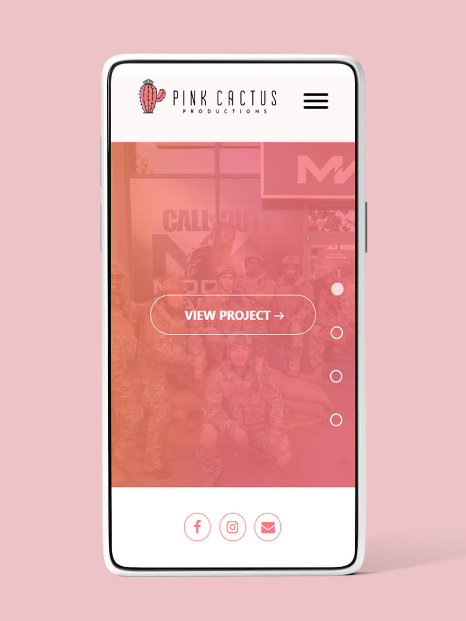 Website mobile for Pink Cactus