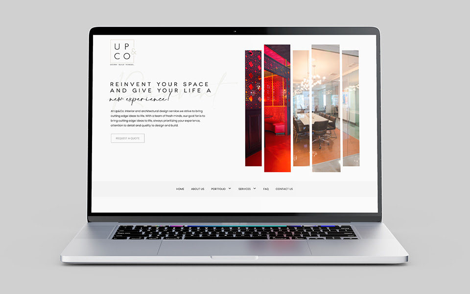 Up and Co home page design