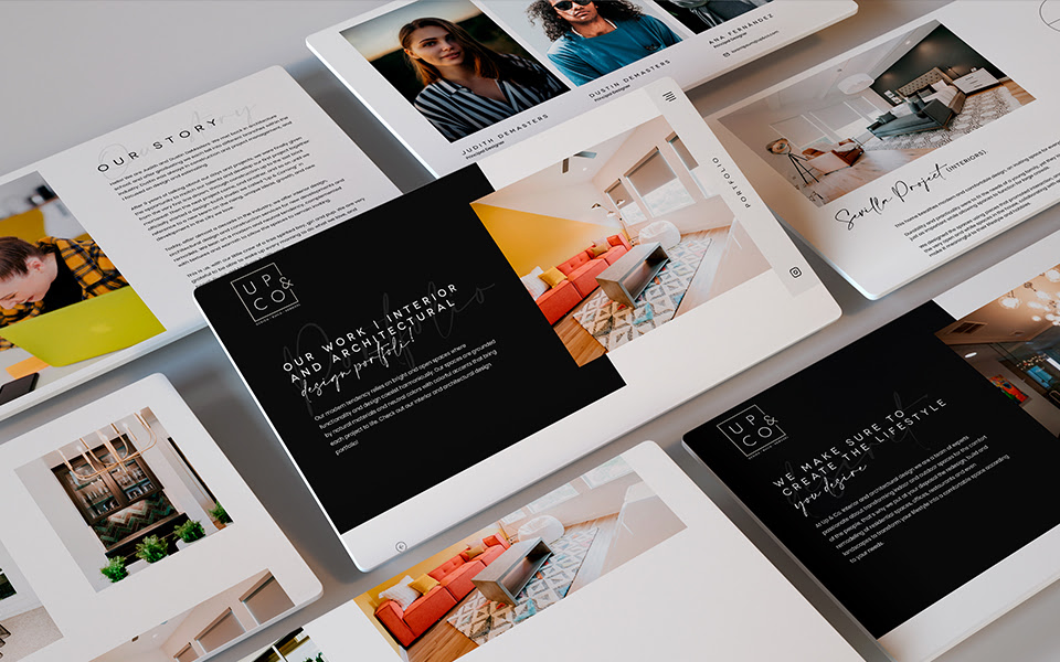 mockups for Up&Co project